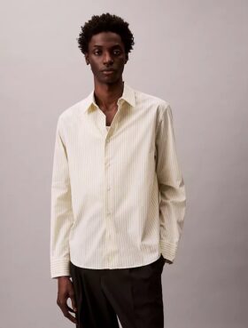 Cotton Stretch raidallinen popliini-paita