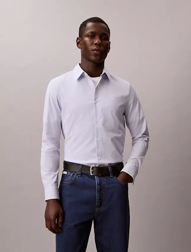 Cotton Stretch raidallinen slim-malliinen napituspaita Cotton Stretch raidallinen slim-malliinen napituspaita