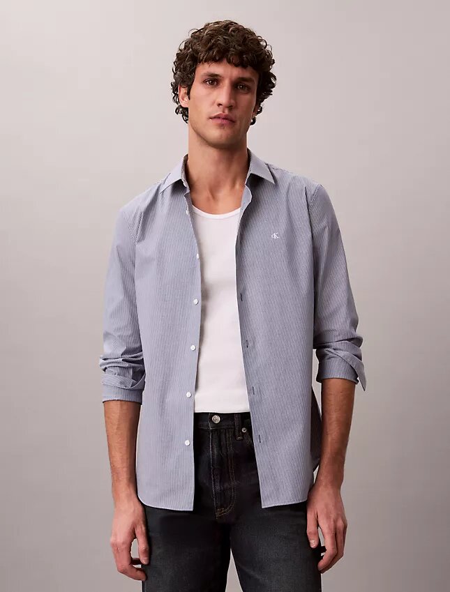 Cotton Stretch raidallinen slim-malliinen napituspaita Cotton Stretch raidallinen slim-malliinen napituspaita