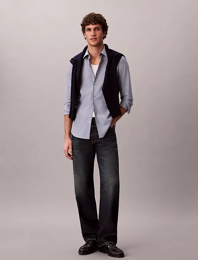 Cotton Stretch raidallinen slim-malliinen napituspaita Cotton Stretch raidallinen slim-malliinen napituspaita