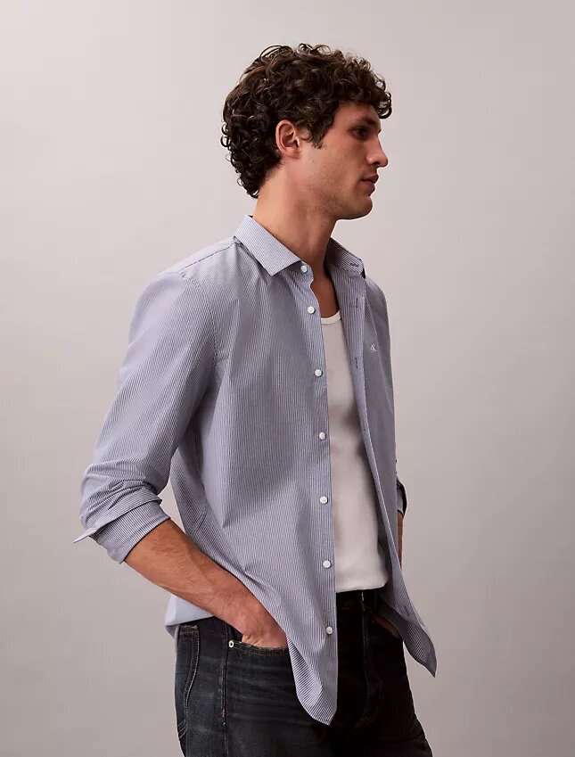 Cotton Stretch raidallinen slim-malliinen napituspaita Cotton Stretch raidallinen slim-malliinen napituspaita
