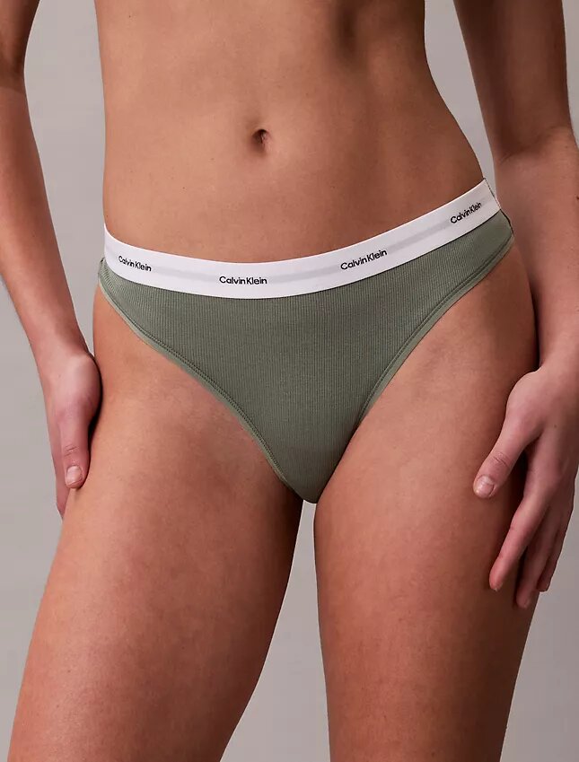 Cotton Stretch Rib Thong Cotton Stretch Rib Thong
