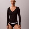 Cotton Stretch ribbineuleinen Henley-T-paita Cotton Stretch ribbineuleinen Henley-T-paita