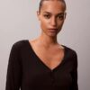 Cotton Stretch ribbineuleinen Henley-T-paita Cotton Stretch ribbineuleinen Henley-T-paita