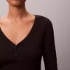 Cotton Stretch ribbineuleinen Henley-T-paita Cotton Stretch ribbineuleinen Henley-T-paita