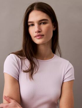 Cotton Stretch ribbineuleinen lyhythihainen t-paita