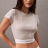 Cotton Stretch ribbineuleinen lyhythihainen t-paita