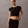 Cotton Stretch ribbineuleinen lyhythihainen t-paita