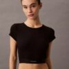 Cotton Stretch ribbineuleinen lyhythihainen t-paita