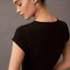 Cotton Stretch ribbineuleinen lyhythihainen t-paita