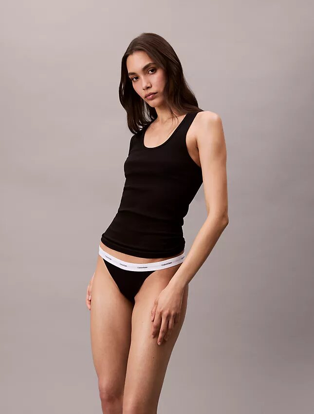 Cotton Stretch ribbineuleinen Thong-tanga Cotton Stretch ribbineuleinen Thong-tanga