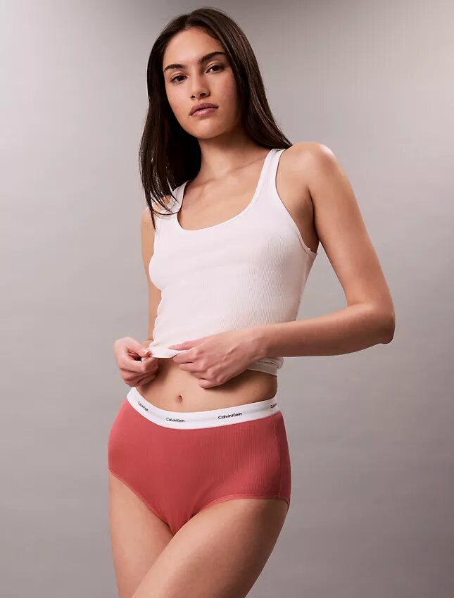 Cotton Stretch ribbineulos, korkea vyötärö Cotton Stretch ribbineulos, korkea vyötärö