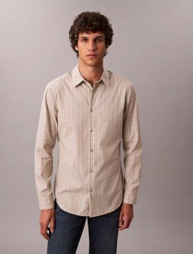 Cotton Stretch ruudullinen slim-fit-paita