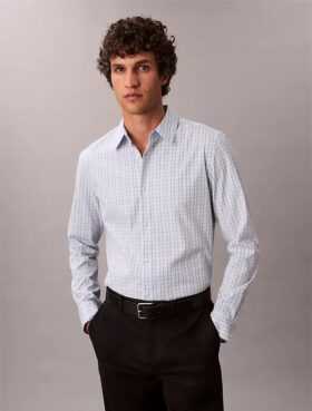 Cotton Stretch ruudullinen slim-fit-paita