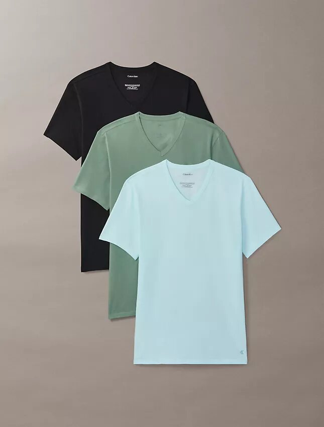Cotton Stretch-sekoitetta oleva 3-pakkaus Slim Fit V-kaula-T-paita Cotton Stretch-sekoitetta oleva 3-pakkaus Slim Fit V-kaula-T-paita