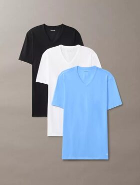 Cotton Stretch-sekoitetta oleva 3-pakkaus Slim Fit V-kaula-T-paita