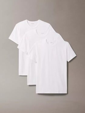Cotton Stretch-sekoitus 3-pakkaus Slim Fit -pyöreäkaulainen T-paita