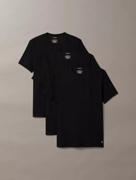 Cotton Stretch-sekoitus 3-pakkaus Slim Fit -pyöreäkaulainen T-paita
