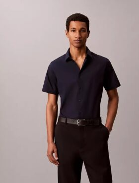 Cotton Stretch slim-fit-paita napit edessä