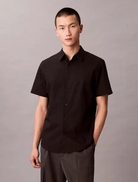 Cotton Stretch slim-fit-paita napit edessä