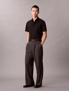 Cotton Stretch slim-fit-paita napit edessä