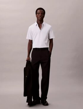 Cotton Stretch slim-fit-paita napit edessä