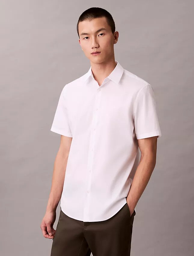 Cotton Stretch slim-fit-paita napit edessä Cotton Stretch slim-fit-paita napit edessä
