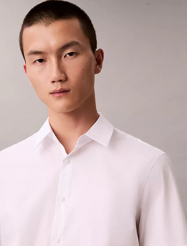 Cotton Stretch slim-fit-paita napit edessä Cotton Stretch slim-fit-paita napit edessä