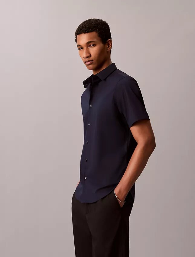 Cotton Stretch slim-fit-paita napit edessä Cotton Stretch slim-fit-paita napit edessä