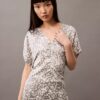 Crushed Satin Print Blouse Crushed Satin Print Blouse