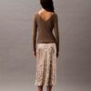 Crushed Satin Print Midi Skirt Crushed Satin Print Midi Skirt