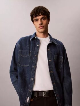 Denim Allover Monogram 90S Overshirt