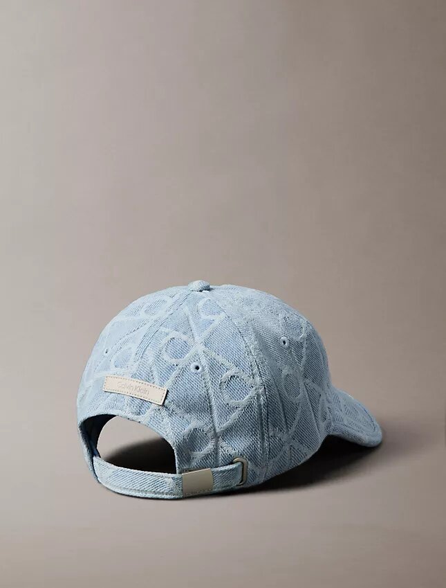 Denim-baseball-lippis, jossa on koko pinnan kattava logomerkki Denim-baseball-lippis, jossa on koko pinnan kattava logomerkki