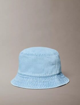 Denim-bucket-hatu brodeeratulla logolla