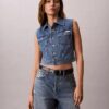 Denim-hihaton liivi