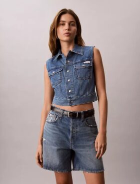 Denim-hihaton liivi