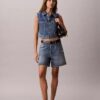 Denim-hihaton liivi
