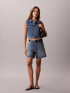 Denim-hihaton liivi