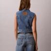 Denim-hihaton liivi