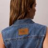 Denim-hihaton liivi