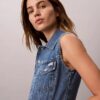 Denim-hihaton liivi