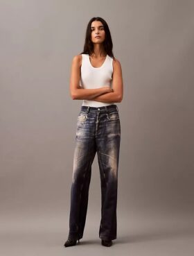 Denim-kuvioiset räätälöidyt housut
