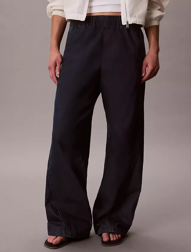 Denim-laskuvarjohousut Denim-laskuvarjohousut