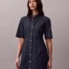 Denim-lyhythihainen mekko Denim-lyhythihainen mekko