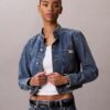 Denim-lyhythihainen takki Denim-lyhythihainen takki