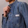Denim-lyhythihainen takki Denim-lyhythihainen takki