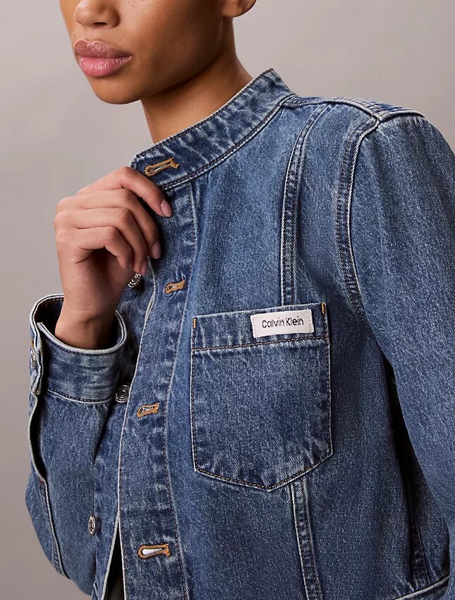 Denim-lyhythihainen takki Denim-lyhythihainen takki
