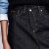 Denim-minihame, epäsymmetrinen vyötärö Denim-minihame, epäsymmetrinen vyötärö