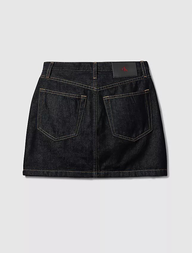 Denim-minihame, epäsymmetrinen vyötärö Denim-minihame, epäsymmetrinen vyötärö