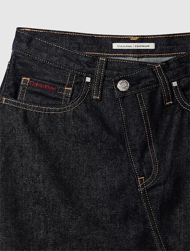 Denim-minihame, epäsymmetrinen vyötärö Denim-minihame, epäsymmetrinen vyötärö